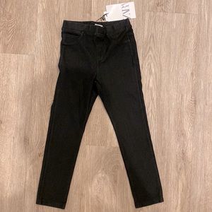 Girls Zara Black Denim Leggings-Size 6
